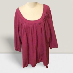 Avenue Top Rosette Business Casual Comfy EUC!